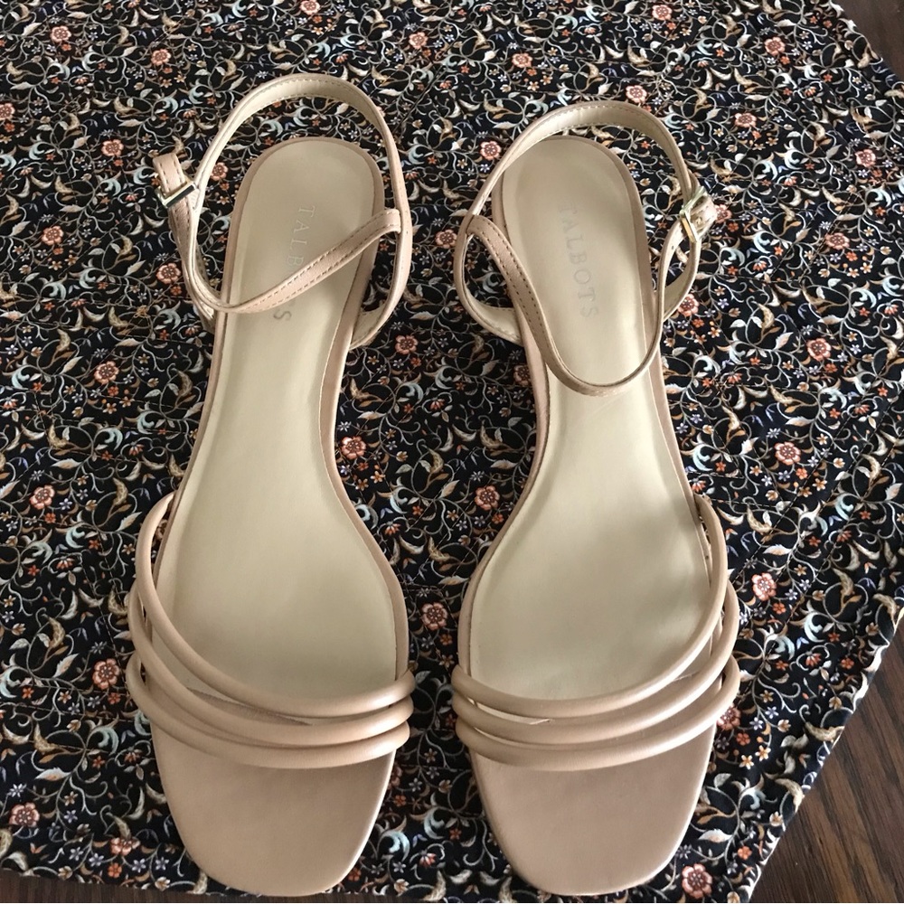 Talbots Cream Leather Sandals
